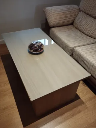 Conjunto sofá y mesa auxiliar