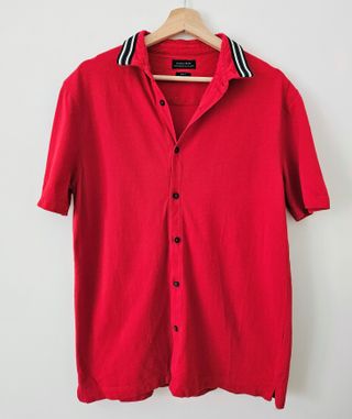 Polo Zara Man Rojo Slim Fit Talla L