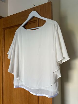 Blusa blanca vaporosa talla única