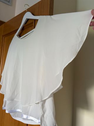 Blusa blanca vaporosa talla única