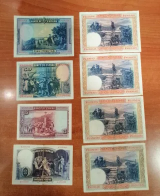Lote de 8 Billetes Antiguos Españoles
