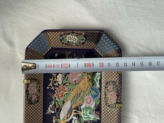 Piatto vintage decorato pavone Made in Japan