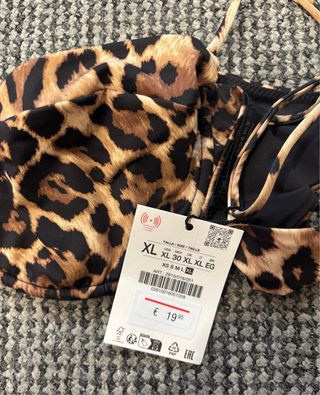 Top Bikini Zara Animal Print Talla XL