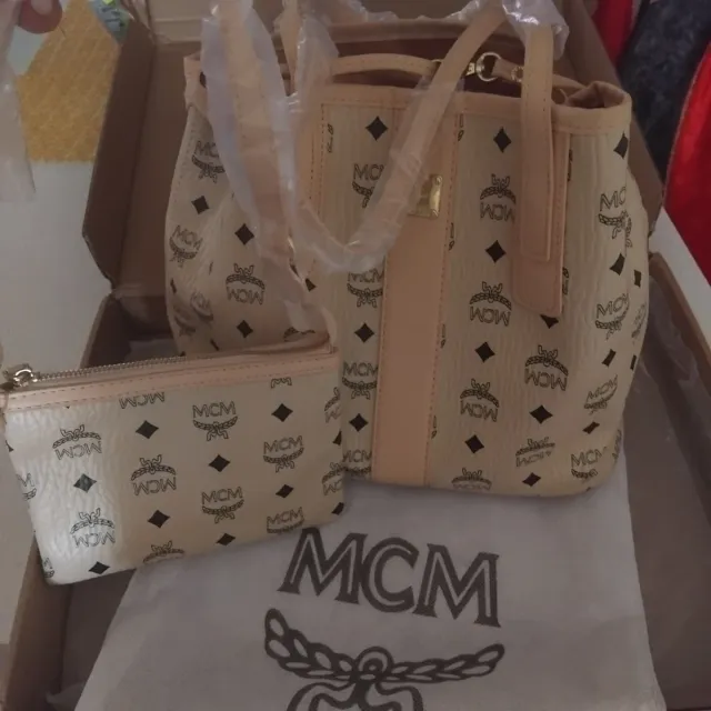 Borsa MCM Beige e Oro