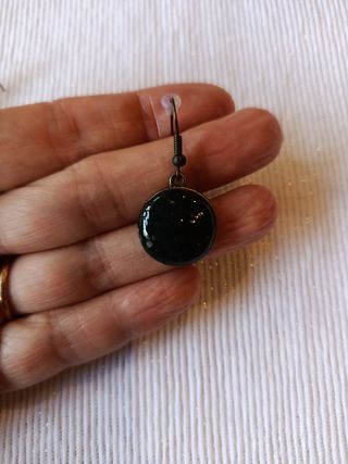 Pendientes largos mujer shungit