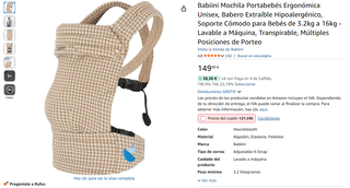 Babiini Mochila Portabebés Ergonómica Unisex