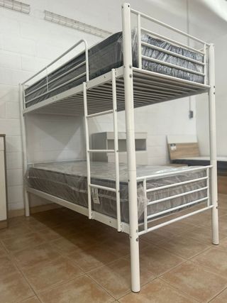 Litera 90x190 Metalica Blanca - Cama doble