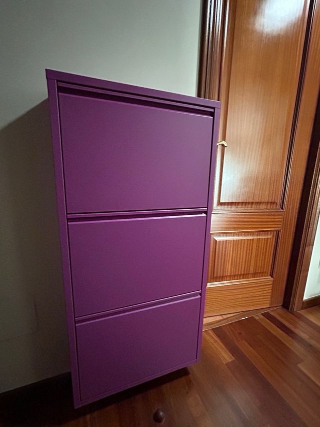 Zapatero metálico morado 3 baldas