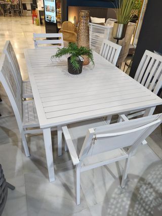 Mesa extensible madera blanca