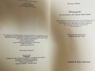 Libro WINGAPOH Aventuras Capitán John Smith 1993