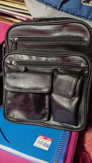 Bolso bandolera piel Matties negro