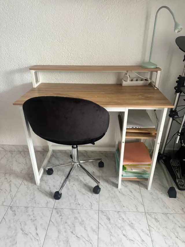 Silla de escritorio terciopelo negra