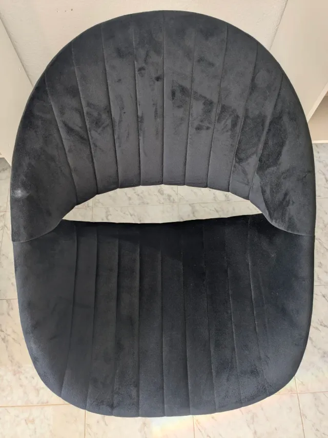 Silla de escritorio terciopelo negra