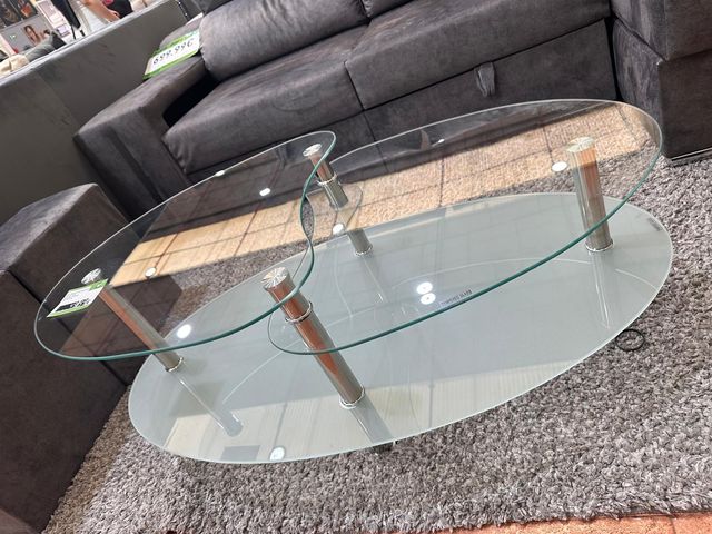 Mesa de centro cristal negra