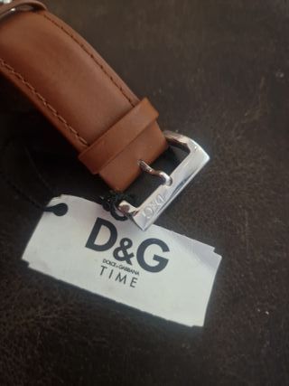 Reloj D&G Clásico Cuero Marrón y Plata