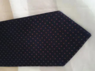 Corbata Zara Azul con Puntos Marrones