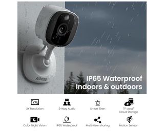 2 Cámaras Vigilancia AOQEE WiFi Exterior/Interior