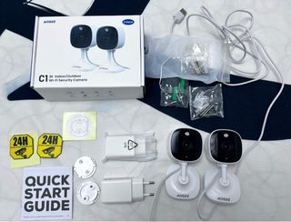 2 Cámaras Vigilancia AOQEE WiFi Exterior/Interior