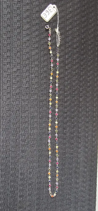 Collar plata circonitas multicolor