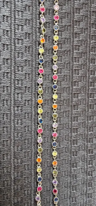 Collar plata circonitas multicolor