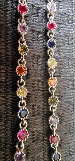 Collar plata circonitas multicolor