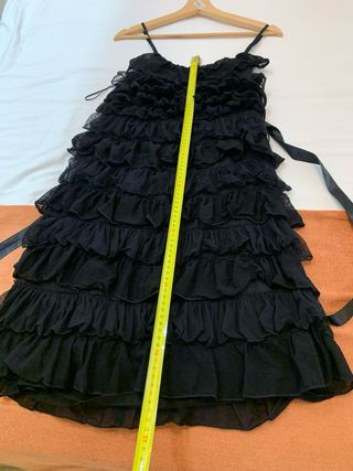 Vestido Mango volantes tul negro