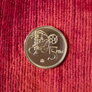 Moneda 5 pts 1975 Estrella 80 Error del mundial
