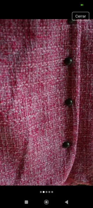 Falda tweed rosa botones talla M
