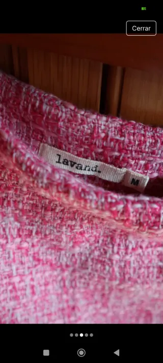 Falda tweed rosa botones talla M