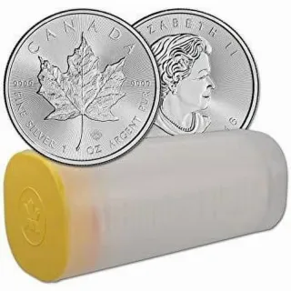 Rollo 25 Monedas Plata Maple Leaf Canadá