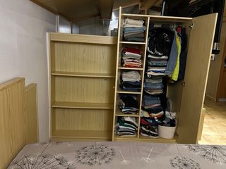 Dormitorio juvenil cama/armario/estanterias/cajon