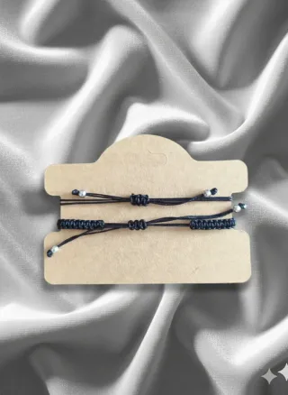 Pulseras Infinito Negro y Plata