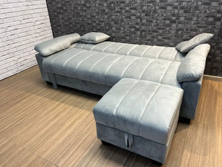 sofa cama gris + arcon y puf ! enviamos 