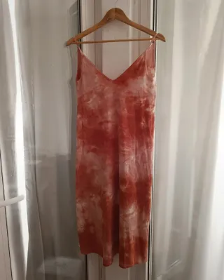 Vestido Zara Tie Dye Naranja Rosa