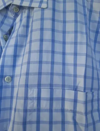 Camisa de cuadros azules Mangas