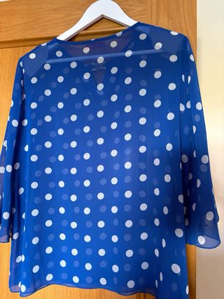 Blusa H.47 azul lunares talla única
