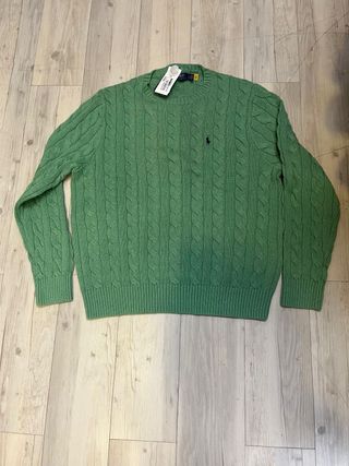Jersey Polo Ralph Lauren trenzado verde Talla L