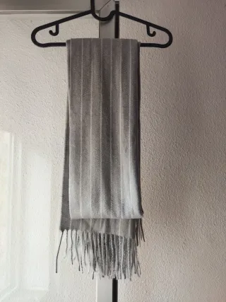 Bufanda Mango Gris Rayas
