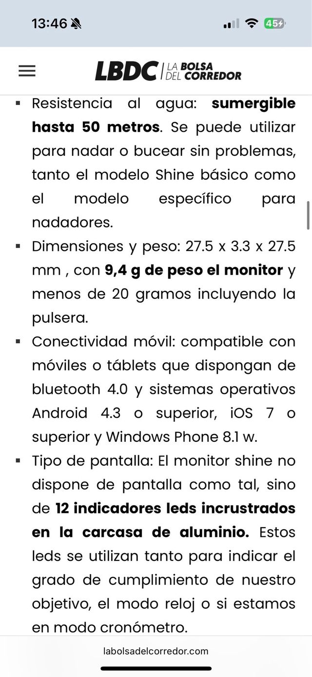 Pulsera Misfit Shine Speedo Natación