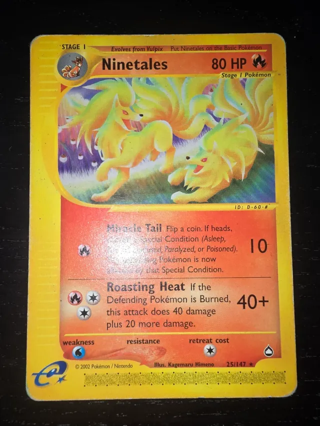 Carta Pokémon Ninetales Aquapolis NO holo