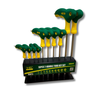 Juego llaves TORX en T con soporte 10 piezas