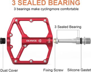 Pedales GEWAGE CNC Aluminio Rojo