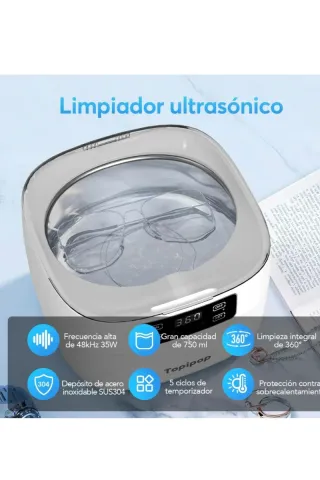 Limpiador Ultrasónico Joyas Gafas Reloj Topipop