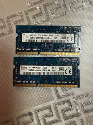 2x 4GB PC3L 1600MHz 12800 RAM Modules