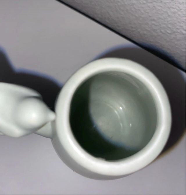 Mini jarra decorativa com pássaro