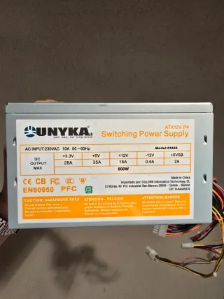 (500W) Fuente Alimentación UNYKAch ATX12V P4