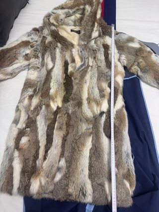 Abrigo Piel Conejo con Capucha