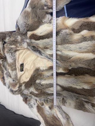 Abrigo Piel Conejo con Capucha