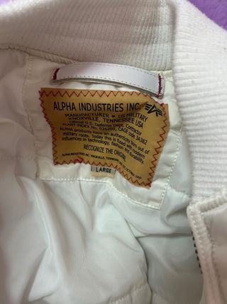 Cazadora Bomber MA-1 VF NASA Alpha Industries Tall