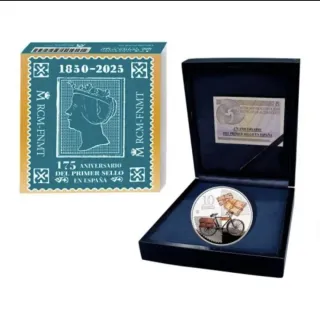 Moneda 10€ Plata 175 Aniversario Sello